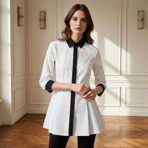 Pink Tartan peplum button down shirt size 4